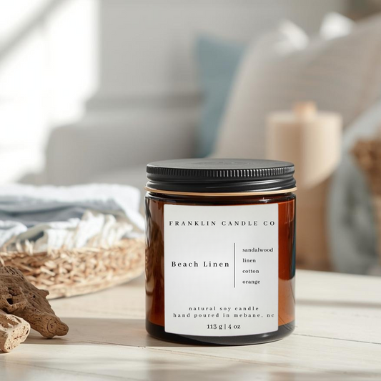 beach linen soy candle